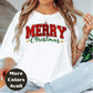 Merry Christmas Shirt or Sweatshirt – Small-4XL Plus Size – Red Green Glitter Look – Multiple Colors