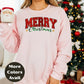 Merry Christmas Shirt or Sweatshirt – Small-4XL Plus Size – Red Green Glitter Look – Multiple Colors