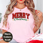 Merry Christmas Shirt or Sweatshirt – Small-4XL Plus Size – Red Green Glitter Look – Multiple Colors
