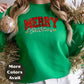 Merry Christmas Shirt or Sweatshirt – Small-4XL Plus Size – Red Green Glitter Look – Multiple Colors