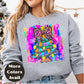 Leopard Bow Christmas Tree Shirt or Sweatshirt – Small-4XL and Plus Size – Bright Holiday Top – Multiple Colors