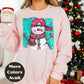 Cool Snowman Christmas Shirt or Sweatshirt – Small-4XL and Plus Size – Holiday Top with Snapback Hat – Multiple Colors