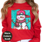 Cool Snowman Christmas Shirt or Sweatshirt – Small-4XL and Plus Size – Holiday Top with Snapback Hat – Multiple Colors