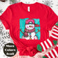 Cool Snowman Christmas Shirt or Sweatshirt – Small-4XL and Plus Size – Holiday Top with Snapback Hat – Multiple Colors