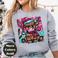 Highland Cow Christmas Shirt or Sweatshirt – Small-4XL and Plus Size – Cute Festive Cow with Santa Hat – Multiple Colors