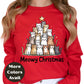 Meowy Christmas Shirt or Sweatshirt – S-4XL Plus Size – Cute Cat Christmas Tree – Multiple Colors
