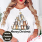 Meowy Christmas Shirt or Sweatshirt – S-4XL Plus Size – Cute Cat Christmas Tree – Multiple Colors