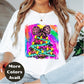 Leopard Bow Rainbow Christmas Tree Shirt or Sweatshirt – S-4XL Plus Size – Bright Holiday Top – Multiple Colors