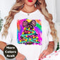 Leopard Bow Rainbow Christmas Tree Shirt or Sweatshirt – S-4XL Plus Size – Bright Holiday Top – Multiple Colors