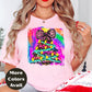 Leopard Bow Rainbow Christmas Tree Shirt or Sweatshirt – S-4XL Plus Size – Bright Holiday Top – Multiple Colors