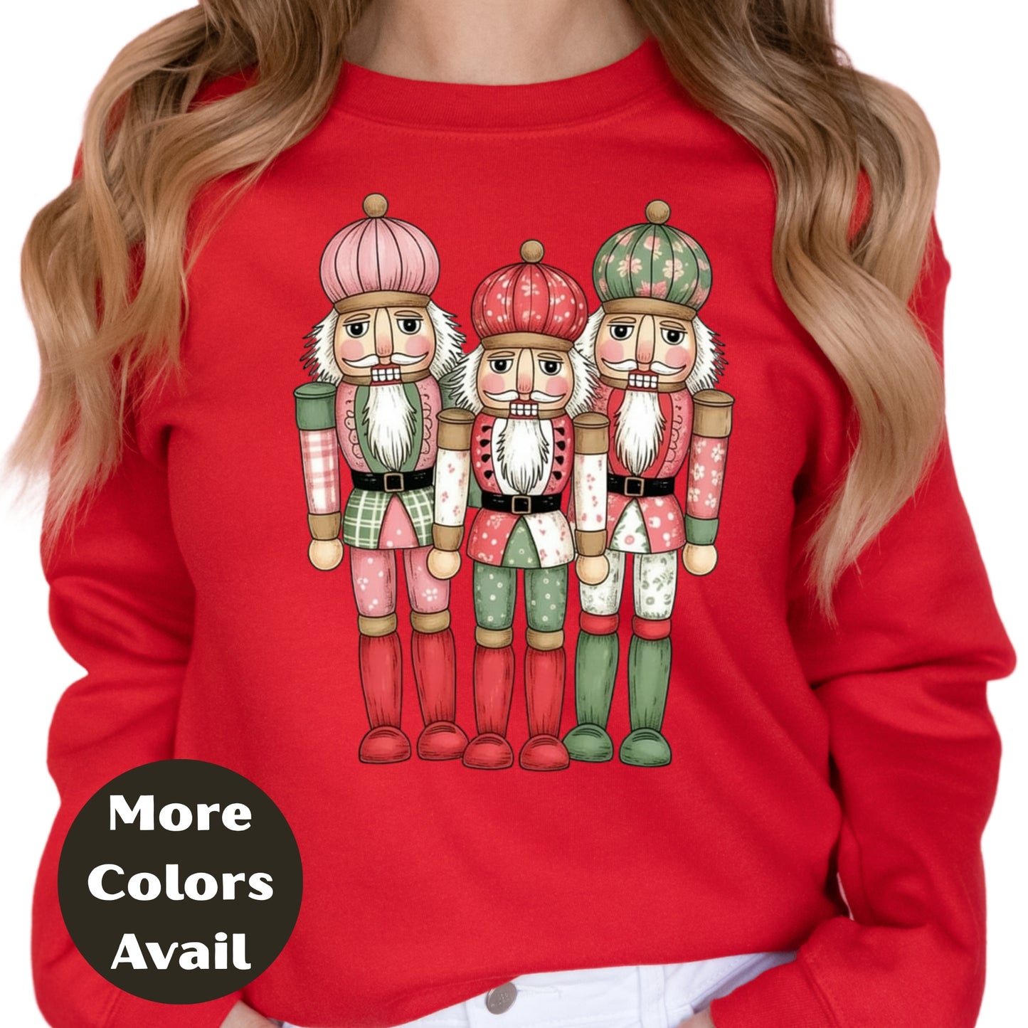 Pastel Nutcracker Trio Christmas Shirt or Sweatshirt – Small-4XL and Plus Size – Ballet Holiday Top – Multiple Colors