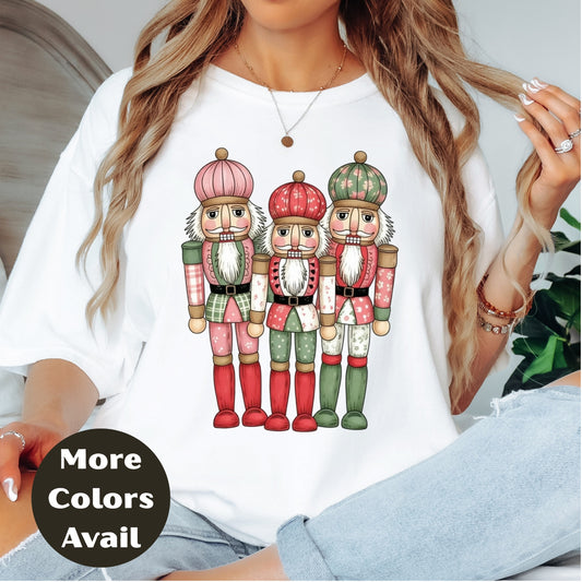 Pastel Nutcracker Trio Christmas Shirt or Sweatshirt – Small-4XL and Plus Size – Ballet Holiday Top – Multiple Colors