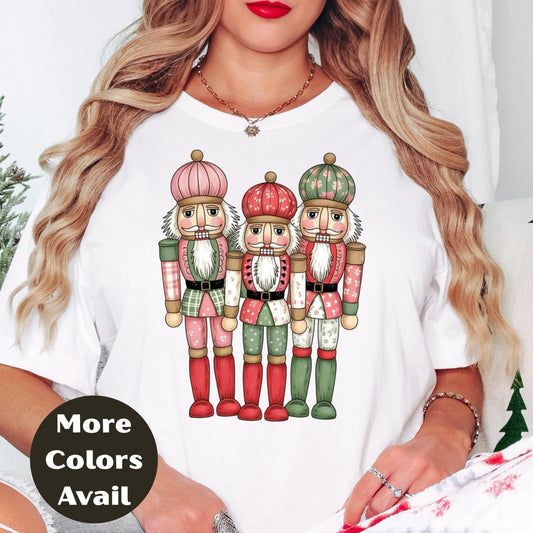Pastel Nutcracker Trio Christmas Shirt or Sweatshirt – Small-4XL and Plus Size – Ballet Holiday Top – Multiple Colors