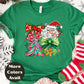 Peace Santa Christmas Shirt or Sweatshirt – Bright Holiday Bow & Tree Design – Small -4XL and Plus Size – Multiple Colors