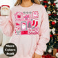Pink Tis the Season Christmas Shirt or Sweatshirt – Cute Holiday Icons – Small-4XL and Plus Size – Multiple Colors