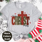 Merry CHRISTmas Cross Shirt or Sweatshirt – Rustic Plaid Christian Christmas Top – S-4XL Plus Size – Multiple Colors