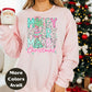 Merry Merry Merry Christmas Shirt or Sweatshirt – Pastel Christmas Tree Holiday Top – Small-4XL and Plus Size – Multiple Colors