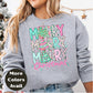 Merry Merry Merry Christmas Shirt or Sweatshirt – Pastel Christmas Tree Holiday Top – Small-4XL and Plus Size – Multiple Colors