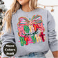 Merry and Bright Christmas Shirt or Sweatshirt – Pink Pastel Bow Holiday Top – Cute Retro Christmas Tee – S-4XL Plus Size – Multiple Colors