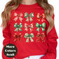 Christmas Bows Shirt or Sweatshirt – Festive Holiday Bow Graphic Top – Small-4XL and Plus Size – Multiple Colors