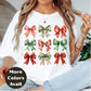 Christmas Bows Shirt or Sweatshirt – Festive Holiday Bow Graphic Top – Small-4XL and Plus Size – Multiple Colors