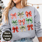 Christmas Bows Shirt or Sweatshirt – Festive Holiday Bow Graphic Top – Small-4XL and Plus Size – Multiple Colors
