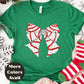 Christmas Bow Shirt or Sweatshirt – Red Glitter Striped Bow Top – Cute Holiday Graphic – Small-4XL and Plus Size – Multiple Colors