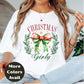 Christmas Girly Shirt or Sweatshirt – Festive Bow & Wreath Holiday Top – Cute Winter Shirt – Small-4XL and Plus Size – Multiple Colors