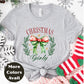 Christmas Girly Shirt or Sweatshirt – Festive Bow & Wreath Holiday Top – Cute Winter Shirt – Small-4XL and Plus Size – Multiple Colors