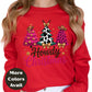 Howdy Christmas Shirt or Sweatshirt – Western Cowgirl Christmas Trees Top – Small-4XL Plus Size – Multiple Colors