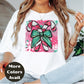 Candy Cane Bow Christmas Shirt or Sweatshirt – Small-4XL and Plus Size – Multiple Colors