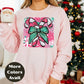 Candy Cane Bow Christmas Shirt or Sweatshirt – Small-4XL and Plus Size – Multiple Colors