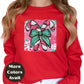 Candy Cane Bow Christmas Shirt or Sweatshirt – Small-4XL and Plus Size – Multiple Colors