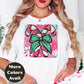 Candy Cane Bow Christmas Shirt or Sweatshirt – Small-4XL and Plus Size – Multiple Colors