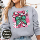 Candy Cane Bow Christmas Shirt or Sweatshirt – Small-4XL and Plus Size – Multiple Colors