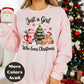 Just a Girl Who Loves Christmas Shirt or Sweatshirt – Santa, Christmas Tree & Gingerbread Top - Small-4XL and Plus Size – Multiple Colors