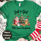 Just a Girl Who Loves Christmas Shirt or Sweatshirt – Santa, Christmas Tree & Gingerbread Top - Small-4XL and Plus Size – Multiple Colors