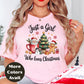 Just a Girl Who Loves Christmas Shirt or Sweatshirt – Santa, Christmas Tree & Gingerbread Top - Small-4XL and Plus Size – Multiple Colors