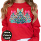 Merry & Bright Christmas Shirt or Sweatshirt – Pink Bow Christmas Trees Tee – Festive Holiday Top – S-4XL Plus Size – Multiple Colors
