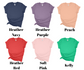 a group of different colors of t - shirts
